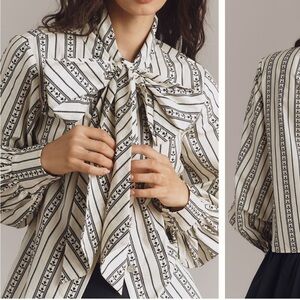 Tracy Reese Black and White Geometric Blouse